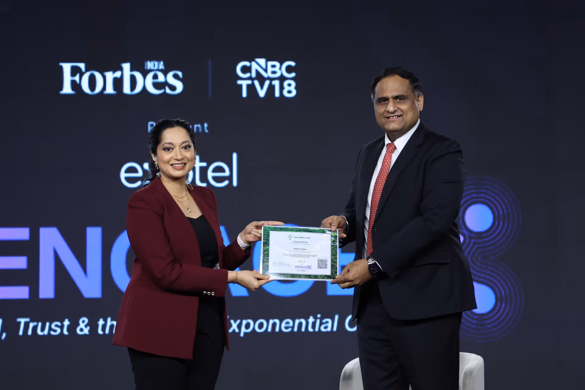 Award presentation moment at EngageX